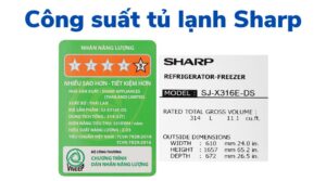 Công suất tiêu thụ điện tủ lạnh Sharp