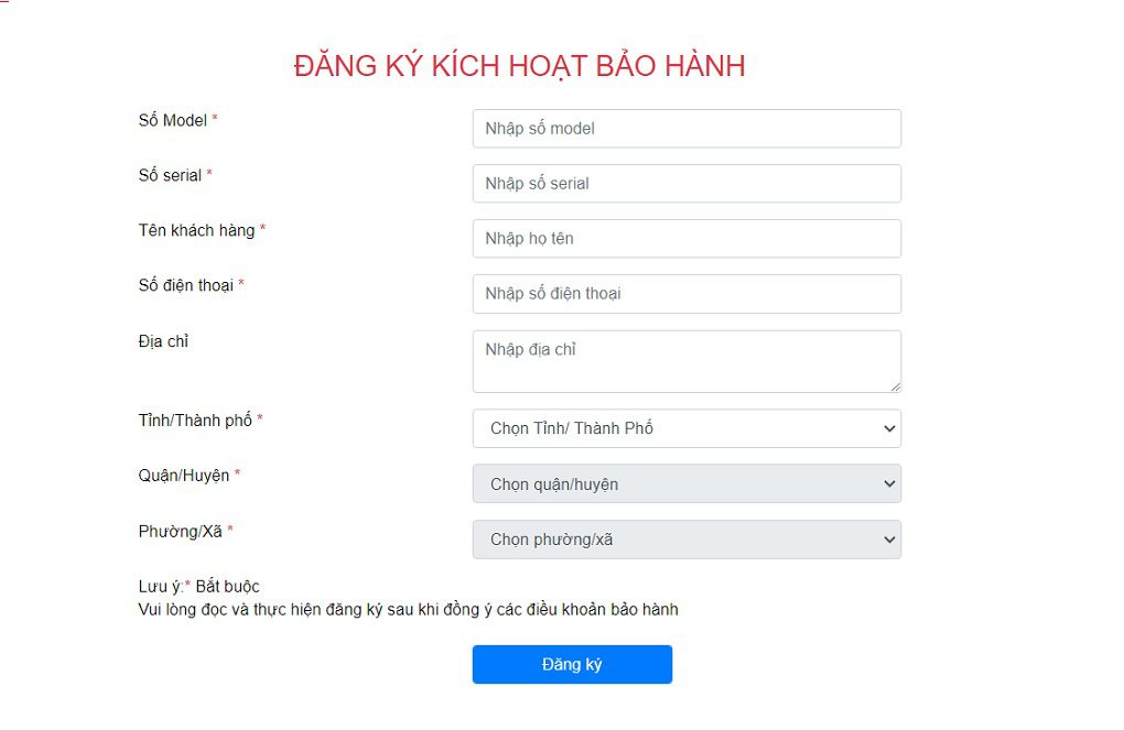 Thực Hiện đăng Kí Bảo Hành Darling