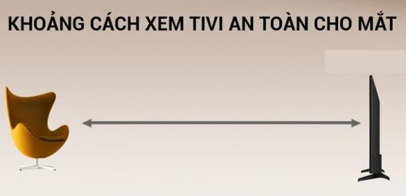 3. Khoảng cách xem tivi 75" Samsung an toàn cho mắt