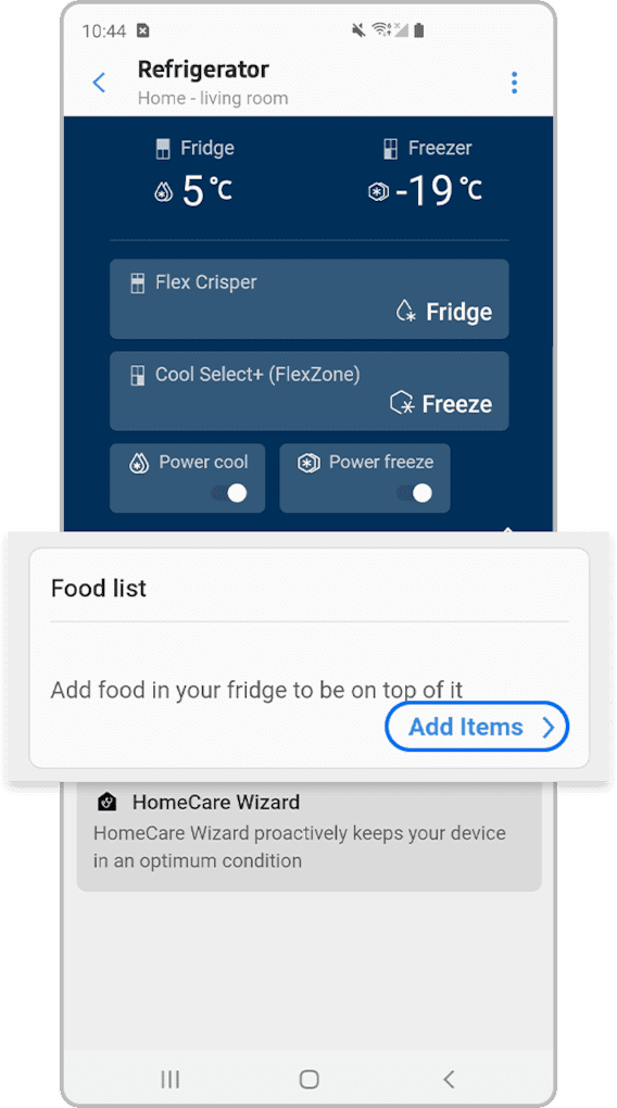 refrigerator smartthings food list