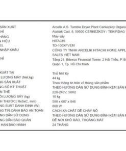 Máy sấy Hitachi TD-100XFVEM - hình số 5