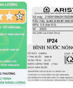 Bình nóng lạnh Ariston SLIM3 30 RS VN - hình số 8