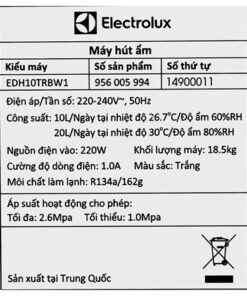 Máy lọc không khí Electrolux EDH10TRBW1 - hình số 15
