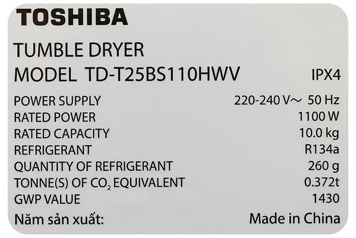 - Máy sấy Toshiba TD-T25BS110HWV(MG) - hình số 11