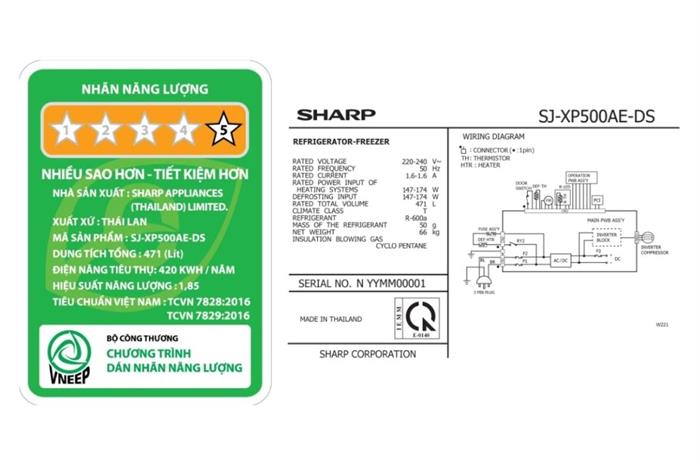 - Tủ lạnh Sharp SJ-XP500AE-DS - hình số 4