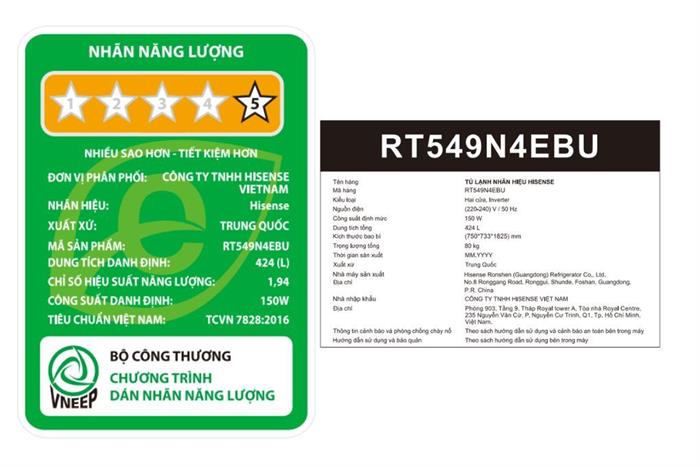- Tủ lạnh Hisense RT549N4EBU - hình số 8