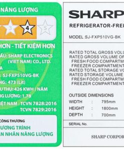 Tủ lạnh Sharp SJ-FXP510VG-BK - hình số 21