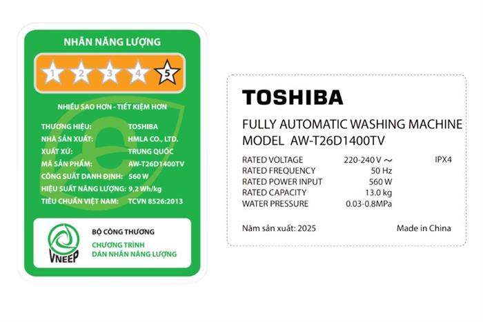 - Máy giặt toshiba AW-T26D1400TV (MG) - hình số 5