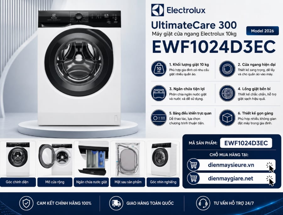 MÁy GiẶt Electrolux Ewf1024d3ec MÁy GiẶt Electrolux Ewf1024d3ec