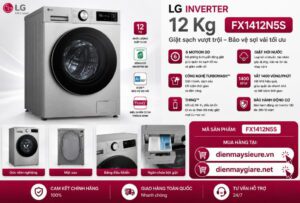 Máy Giặt Lg Lồng Ngang 12kg Fx1412n5s