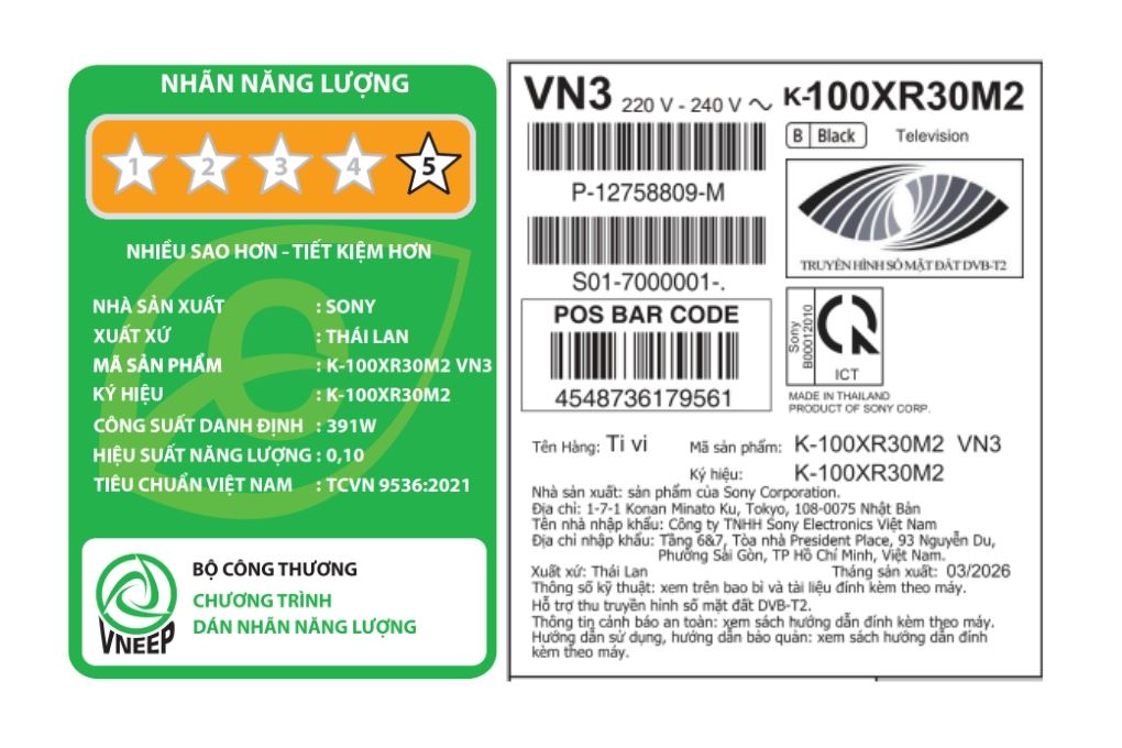 - Tivi Sony K-100XR30M2 - hình số 23