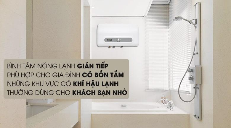 Bình nóng lạnh Ferroli QQ Evo 15L ME gián tiếp,phù hợp với khu vực có khí hậu lạnh