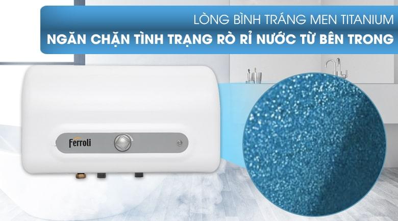 lòng bình tráng men titanium ngăn chặn tình trạng rò rỉ nước từ bên trong