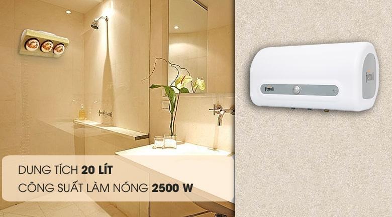 thiết kế Bình nóng lạnh Ferroli QQ Evo 20L ME