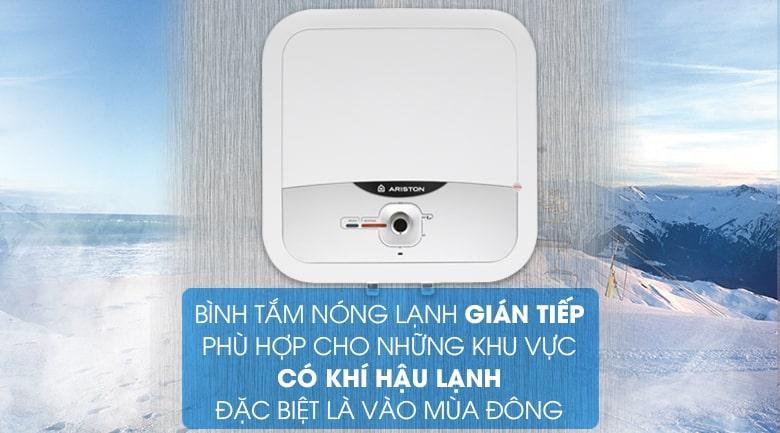 Bình nóng lạnh Ariston AN2 RS gián tiếp phù hợp với khu vực có khí hậu lạnh