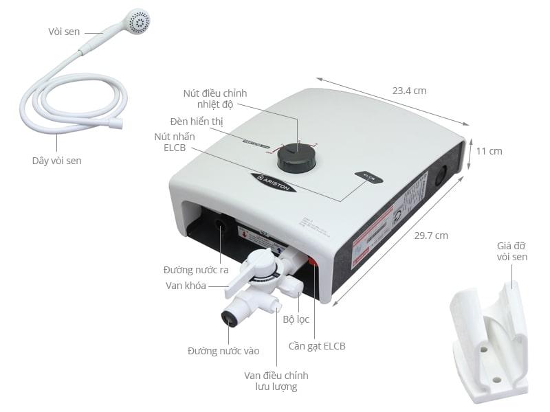 mô tả chi tiết Bình nóng lạnh Ariston SB35E-VN