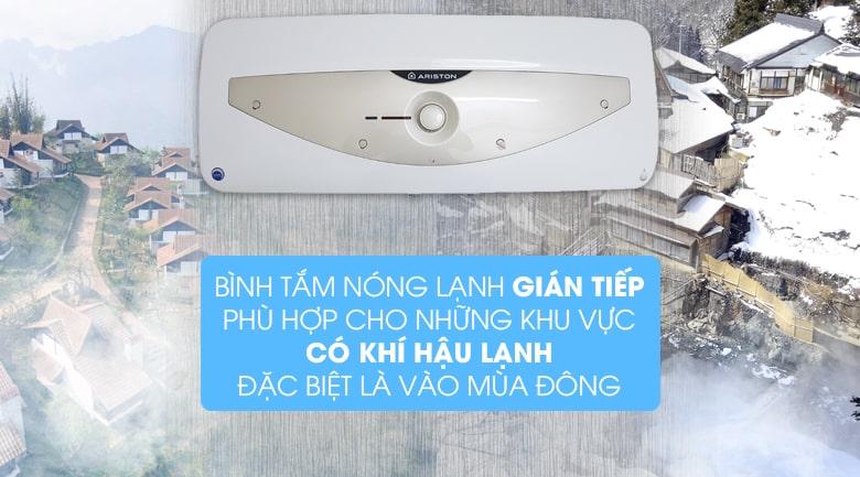 bình tắm nóng lạnh gián tiếp phù hợp cho những khu vực có khí hậu lạnh