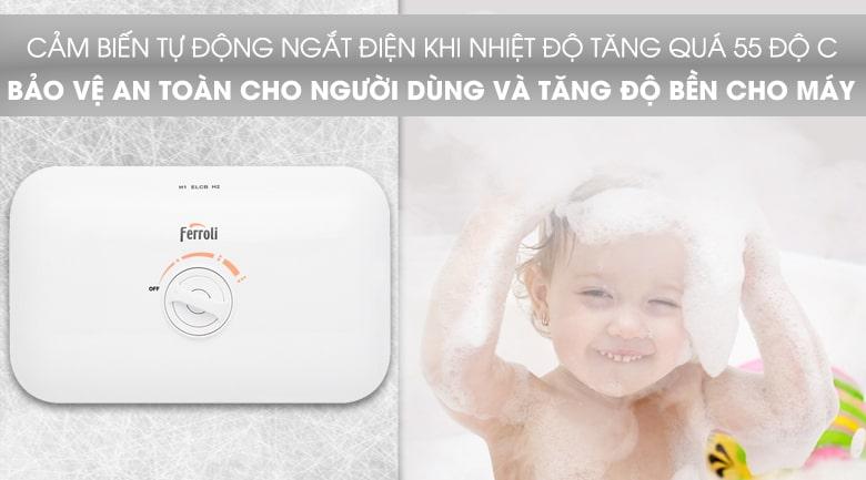 cảm biến tự động ngắt điện khi nhiệt độ tăng quá 55 độ
