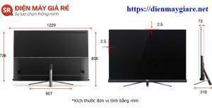 Kích thước tivi 55 inch