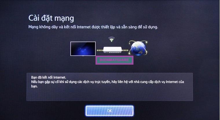 Tivi không vào được Youtube/Facebook vào cài đặt mạng