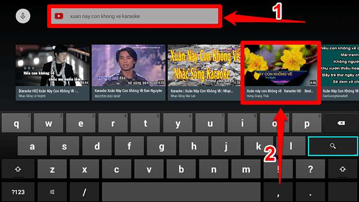 nhập tên bài hát và click vào