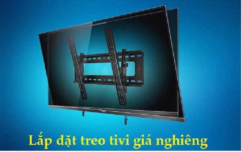 lắp đặt tivi với giá treo nghiêng