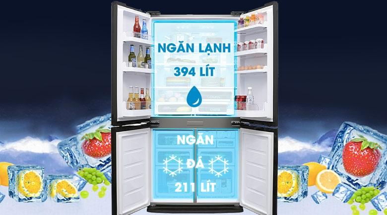 Tủ lạnh Sharp SJ-FX680V-ST dung tích thực 607 lít
