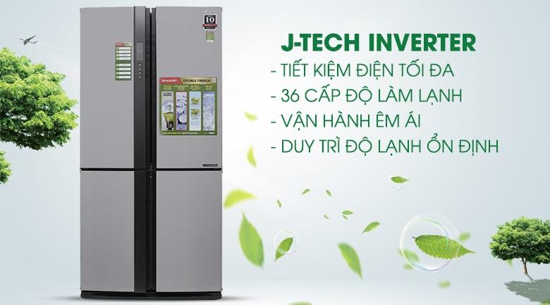 Tủ lạnh Sharp SJ-FX680V-ST với công nghệ J-TECH inverter tiết kiệm điện tối đa