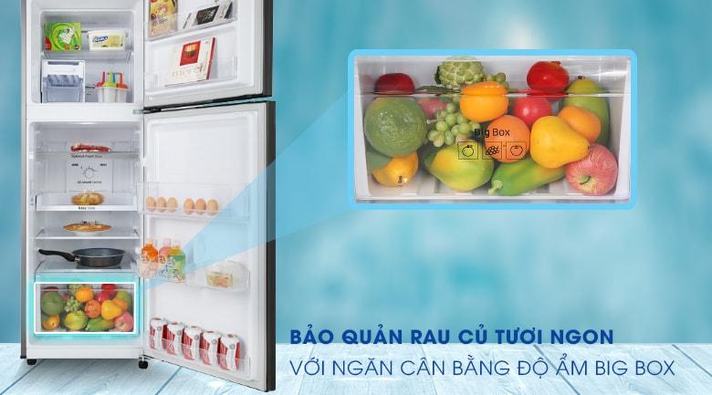 Ngăn chứa rau củ luôn được giữ ẩm tốt nhờ công nghệ Big box