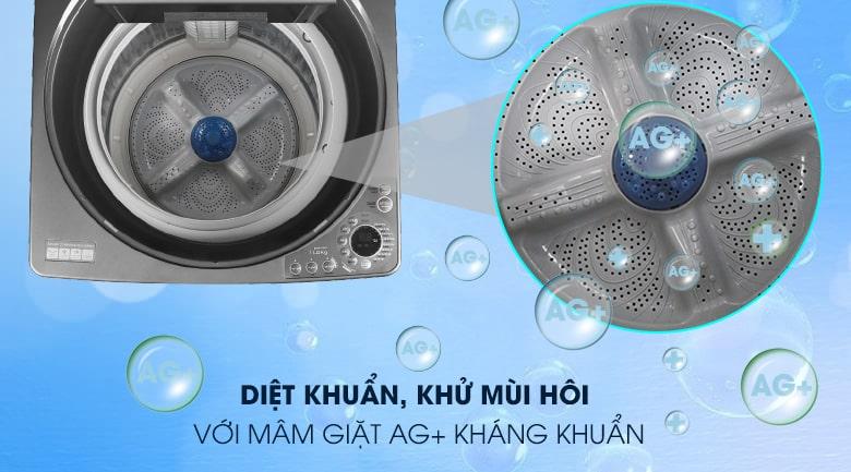 Máy giặt Sharp ES-W110HV-S diệt khuẩn, khử mùi hôi quần áo với mâm giặt Ag+ kháng khuẩn