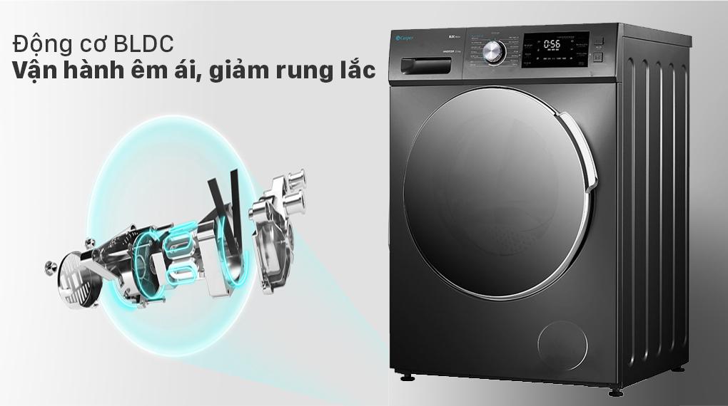 Đánh giá động cơ của máy giặt Casper WF-105I150BGB có mạnh mẽ không ? vận hành có êm không?