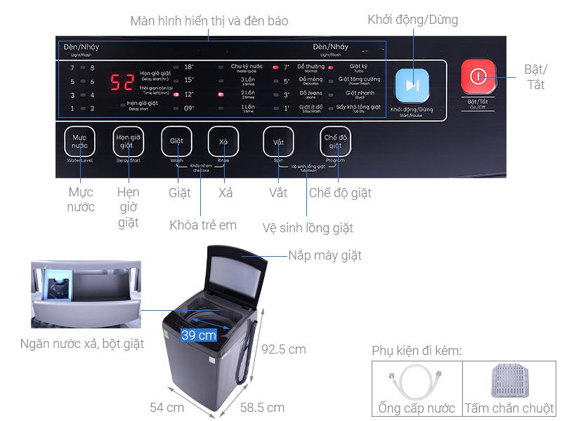 Đánh giá tổng quan Máy giặt Casper WT-85N68BGA