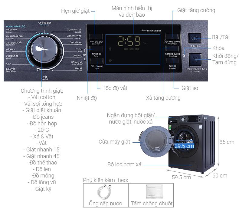 Đánh giá tổng quan Máy giặt Casper WF-95I140BGB