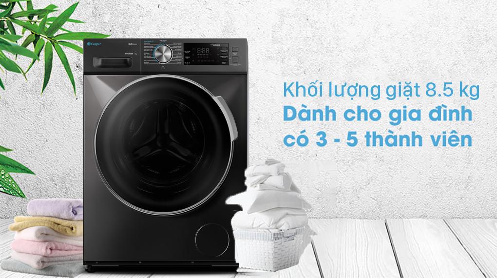 Đánh giá khối lượng giặt của Máy giặt Casper WF-85I140BGB có hợp lý không ?