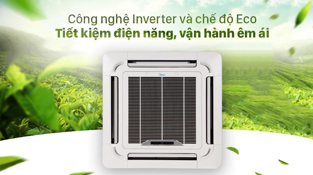 Điều hoà Midea MCD-24CRDN8 trang bị công nghệ Inverter và chế độ Eco tiết kiệm điện năng, vận hành êm ái