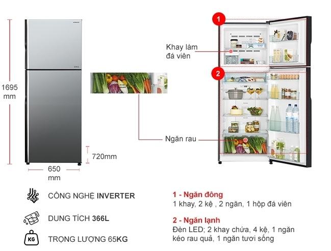 tủ lanh hiachi R-FVX480PGV9 MIR