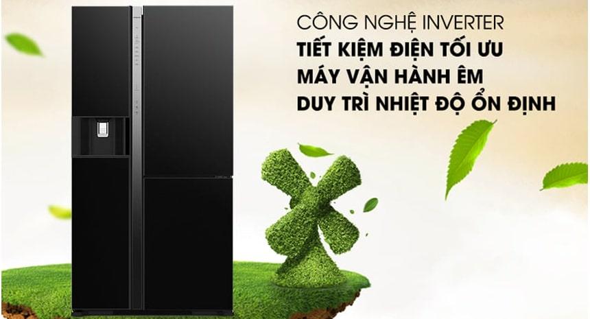 Tủ lạnh Hitachi R-MX800GVGV0 GBK công nghệ inverter tiết kiệm điện tối ưu