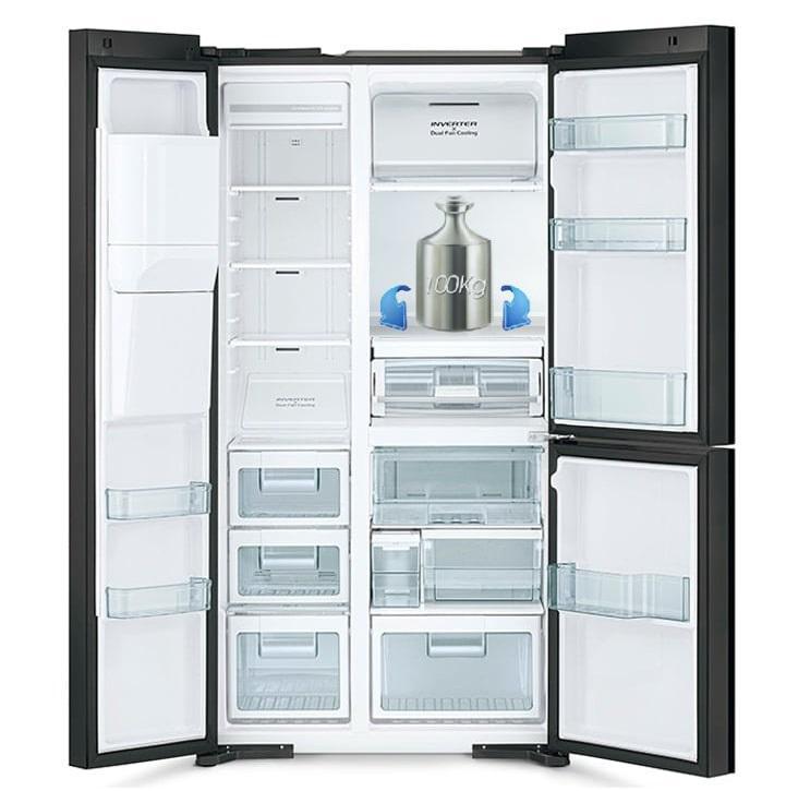 Tủ lạnh Hitachi R-MX800GVGV0 GBK khay kính chịu lực bền bỉ