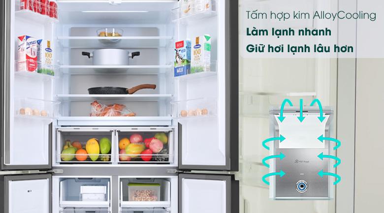 Tủ lạnh Toshiba Inverter 511 lít GR-RF610WE-PGV(22)-XK-Giữ nhiệt tối ưu, bảo quản thực phẩm tươi ngon nhờ tấm hợp kim công nghệ AlloyCooling