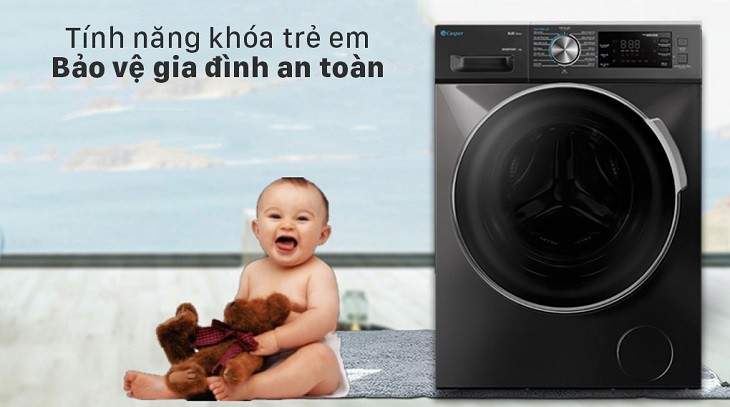 Máy giặt Casper thông minh với chế độ khóa trẻ em