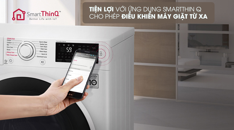 Điều khiển từ xa bằng điện thoại qua ứng dụng LG SmartThinQ