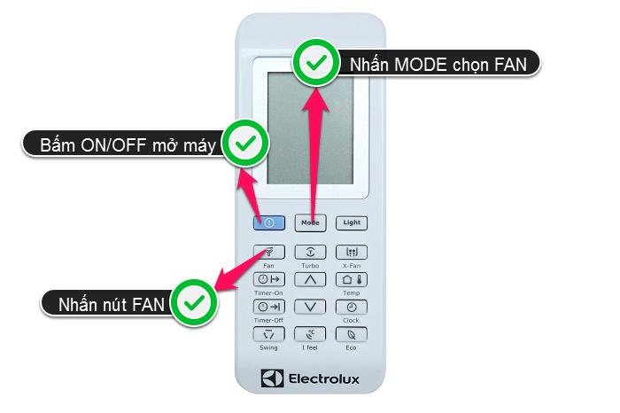 Cài đặt chế độ quạt/FAN 