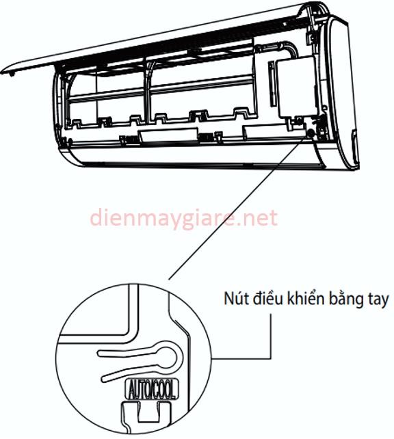 bật nút nguồn trên dàn lạnh