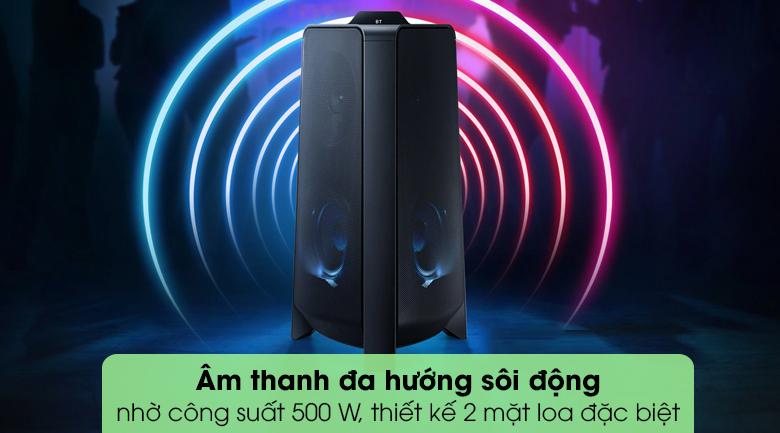 Với công suất 500 W âm thanh đa hướng sôi động bao trùm cả bữa tiệc