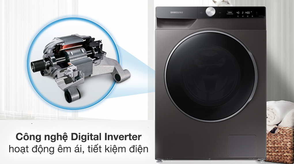 Máy giặt sấy trang bị động cơ - công nghệ tiết kiệm điện, vận hành êm ái