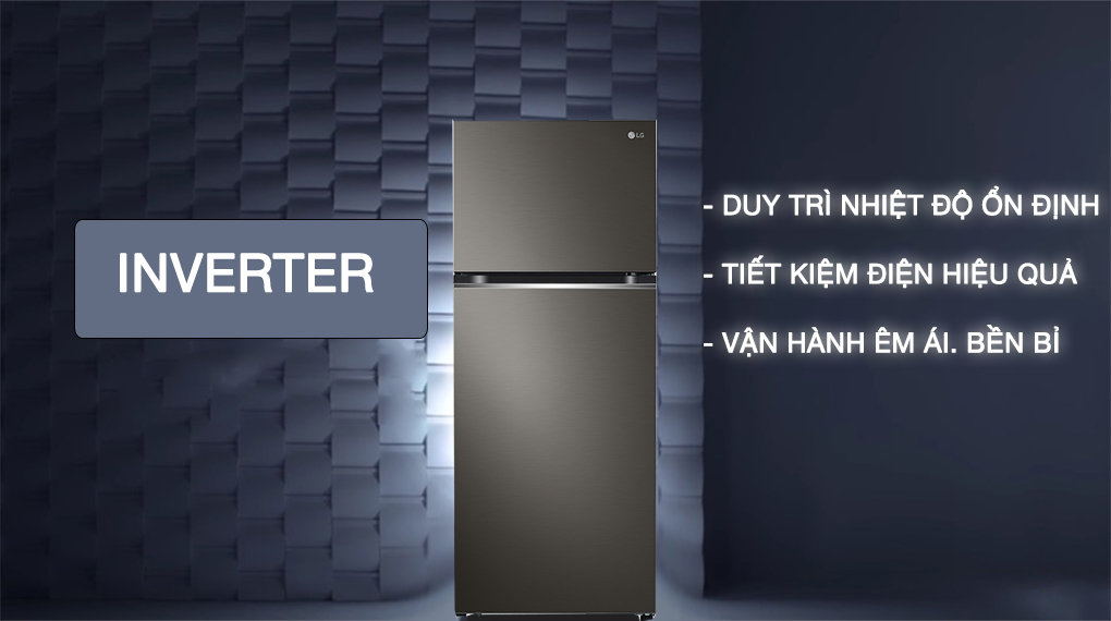 Tủ lạnh LG trang bị công nghệ Inverter, tiết kiệm điện hiệu quả, vận hành êm ái