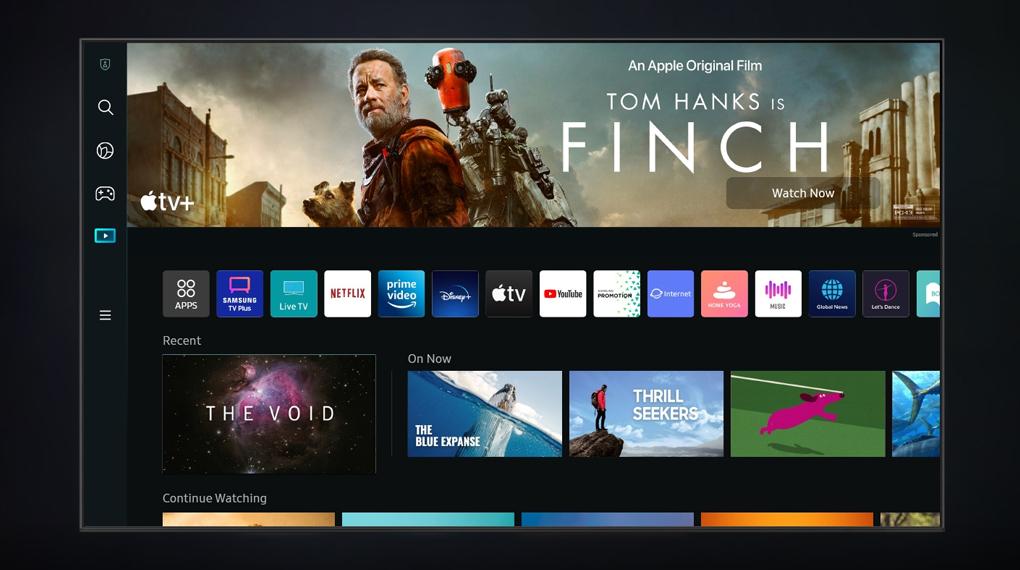 Samsung QA55Q80B trang bị hệ điều hành Tizen OS 6.0 trực quan