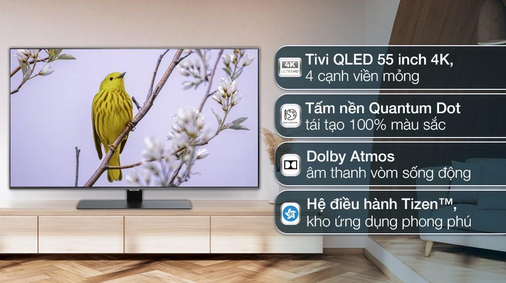 Smart Tivi QLED 4K 55 inch Samsung QA55Q80B - giá tốt, có trả góp