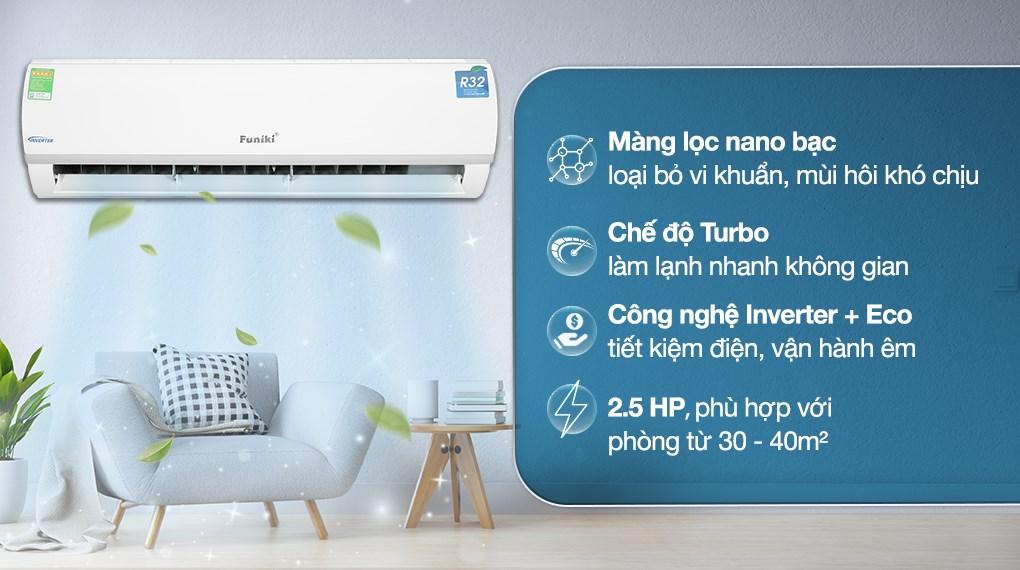 1. Điều hòa Funiki 24000 btu Inverter HIC24TMU