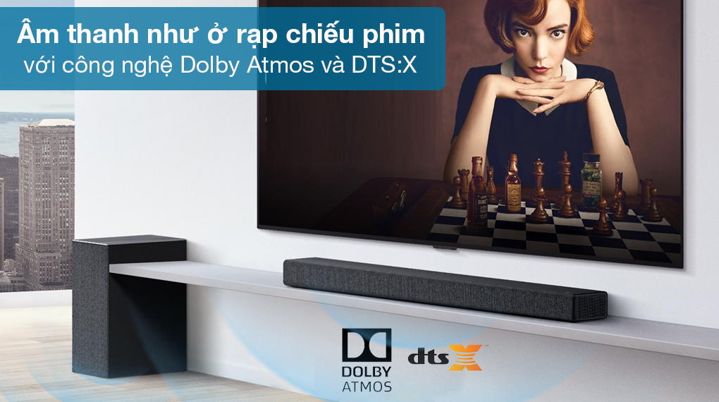 Loa thanh LG SP9A - Cảm nhận âm thanh lớn và có chiều sâu hơn nhờ công nghệ Dolby Atmos, DTS:X